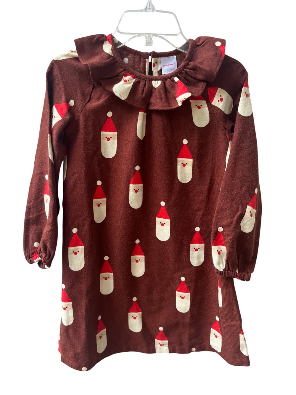 Hanna Andersson Holiday Flannel Nightgown Sz 120 US 6-7 Santa Claus